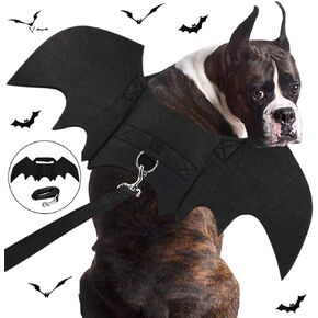 Halloween Dog Bat Costume, Dog Bat Wings with Pet Leads, Funny Dog Cool Apparel Decoration, Dress Up Party Accessories for Cat Puppy Small Medium Large Dog Doggy Outfits(Large)