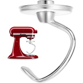 Stainless Steel Dough Hook Attachment, Kneading Bread Hook Accessories for KitchenAid 4.5-5 Quart Tilt-Head Stand Mixers, Dough Pasta, Pizza, Newly Thickened and Upgraded, Corrosion Resistant