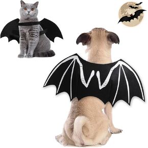 Halloween Dog Costume, Pet Costume Luminous Bat Wings Cosplay Dog Cat Costume for Party, Adjustable Halloween Cosplay Apparel for Small Medium Large Dogs (S)
