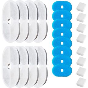 Replacement Filters & Pump Sponges – 8 Pack for Stainless Steel Pet Water Fountains (WF170/WF280), 3.5L/118oz Capacity for Cats & Dogs, Keeps Water Fresh and Clean.