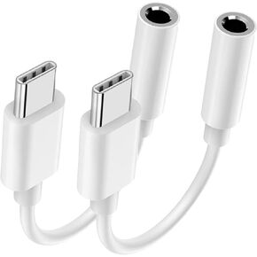 USB-C to 3.5mm Headphone Jack Adapter for iPhone 15, 2 Pack USB Type C to Aux Audio Dongle Cable Cord Compatible with iPhone 16 15 Pro Max 15 Plus/iPad Pro/MacBookSamsung Galaxy/Pixel, Type C Devices