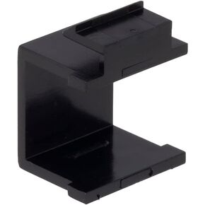 NavePoint Heavy-Duty Blank Keystone Insert, Thermoplastic, Black, 50-Pack