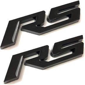 2Pack HUAPX® RED Black RS Emblem Badge، 3D OEM Metal Emblem الشارات متوافقة مع شيفروليه كامارو GM Series Chevy Racing Sport (أحمر أسود)