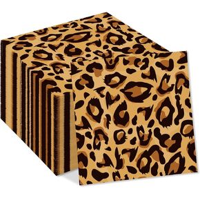 40Pcs Safari Tiger Animal Print Napkins Disposable Jungle Animals Tiger Dinner Paper Napkins Texture Tableware Birthday Baby Shower Party Supplies in Saudi Arabia