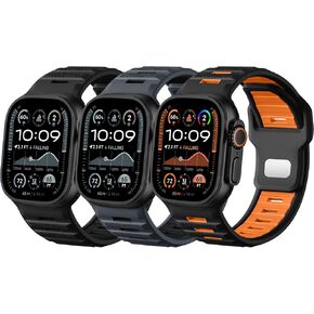 Witzon Sport Bands Compatible with Apple Watch Ultra Band 49mm 46mm 45mm 44mm 42mm Men, Wide Soft Silicone Strap Rugged Smart Watches Replacement for iWatch Ultra Ultra 2 Series 10 9 8 7 6 5 4 3 2 SE in Kuwait