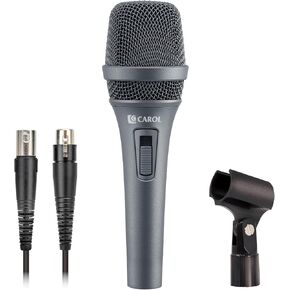 CAROL Dynamic Microphone Vocal with Super-Cardiod Unidirectional, Top Choice for Live Stage Performance Noise Cancelling AHNC Technology with Slide Potentiometer Switch, PS-1 Grey