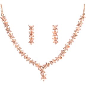 Touchstone NEW Indian Bollywood Handcrafted Grain Work Studded Diamond Look Cubic Zirconia CZs Faux Emerald Princess Designer Jewelry Necklace Set In Rhodium Plating For Women.