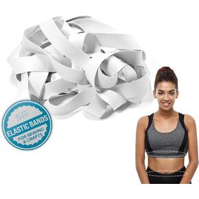 ISEE FABRIC - Rubber Swimwear Elastic Band for Sewing Products - 1/4 inch - 100% Natural Latex-Free 5 Yard Cut Elastic Band