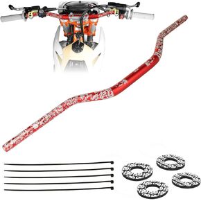PRO CAKEN Universal 7/8" 22mm Handle Bar with 2 pair Grip Donuts for CRF KLX KX LTR TRX SX SXF EXC XCW Motocross Pit Dirt Bike Scooter ATV Quad Bike Grizzly Hawk 250 Bicycles Gold