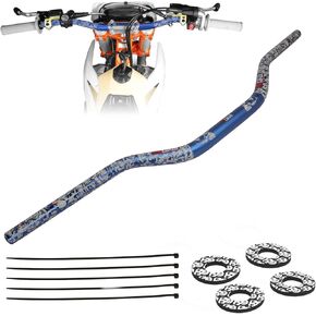 PRO CAKEN Universal 7/8 بوصة 22 مم مقبض بار مع زوج من الكعك لـ CRF KLX KX LTR TRX SX SXF EXC XCW Motocross Pit Dirt Bike Scooter ATV Quad Bike Grizzly Hawk 250 دراجة ذهبية