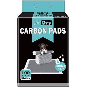 Eco-Friendly Bamboo Charcoal Puppy Training Pads: Ultra Absorbent & Odor-Neutralizing Dog Pee Mats, 6-Layer Leak-Proof Design (Extra Large 36x24) 20-Count, Black
