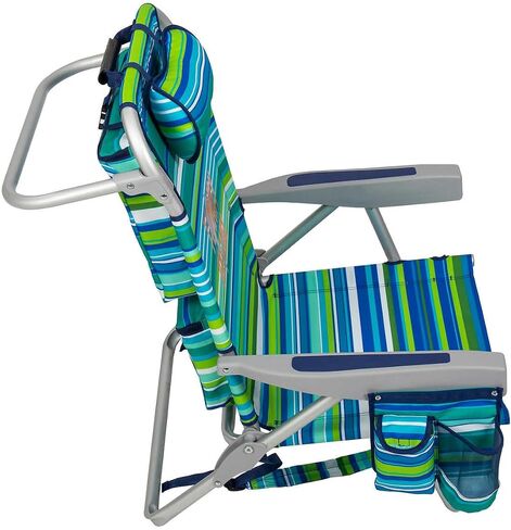 Tommy Bahama Beach Backpack Chair - Insulated Cooler Pouch - 5 Positions - 2024 Green Edition - New with Storage Pouch and Towel Bar - Enjoy Life in Paradise with The Best Chair in Saudi Arabia