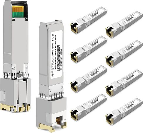 وحدة ارسال واستقبال نحاسية 10GBASE-T SFP+ الى RJ45 من اوبستران، متوافقة مع سيسكو SFP-10G-T-80 فينيسار نتغير AXM766 تي بي-لينك دي لينك كيو كيو بي سوبر ماركي 10G SFP+ 80 متر Cat6a/7 in Kuwait