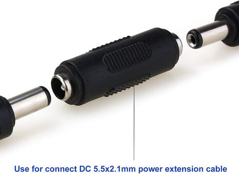 DC 5.5x2.1mm الطاقة 12V موصل المقرنة، 12/24V DC 5.5x2.1mm أنثى إلى DC 5.5x2.1mm أنثى مقبس الطاقة لشريط LED CCTV كاميرا الأمن كابل سلك ينتهي التوصيل برميل in Kuwait