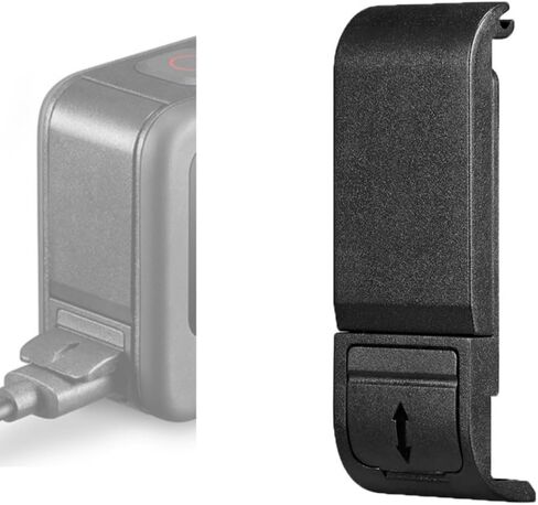 Replacement Side Door Battery Cover for Gopro, Dustproof Pass Through Battery Cover Lid with Type-C Charging Port Repair Part Camera Accessories for Gopro Hero 9/10/11/12/13 Black in Saudi Arabia