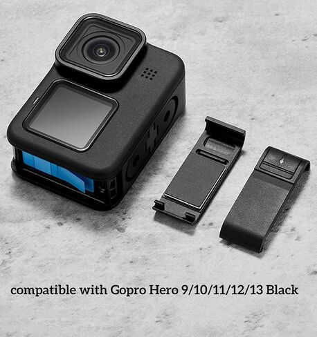 Replacement Side Door Battery Cover for Gopro, Dustproof Pass Through Battery Cover Lid with Type-C Charging Port Repair Part Camera Accessories for Gopro Hero 9/10/11/12/13 Black in Saudi Arabia