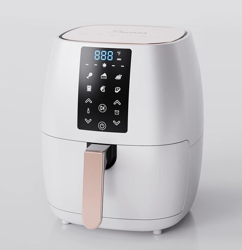 Air Fryer Happy New Year Gift 5 Quart 1500W Electric Cooker Oven Dehydrator, 6 Cooking Presets with LED Digital Display Touch Screen (White) in Saudi Arabia
