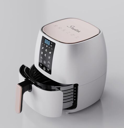 Air Fryer Happy New Year Gift 5 Quart 1500W Electric Cooker Oven Dehydrator, 6 Cooking Presets with LED Digital Display Touch Screen (White) in Saudi Arabia