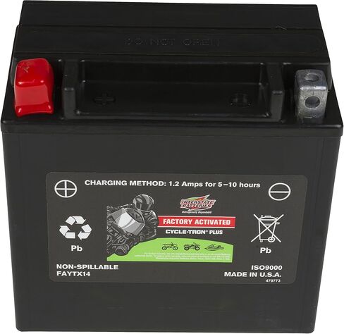 Interstate Batteries YTX12 12V 10Ah Powersports Battery 180CCA Factory Activated SLA AGM Rechargeable Replacement for Honda, Kawasaki, Motorcycles, Scooters, Bikes, ATVs, UTVs (FAITX12, FAYTX12) in Saudi Arabia