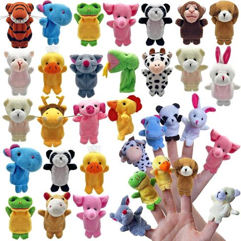 24 PCS Finger Puppets Set Mini Stuffed Animals Finger Puppet Toys for Storytelling Playing Teaching Shows Playtime Schools Birthday Party Gift Favor Supplies in Kuwait
