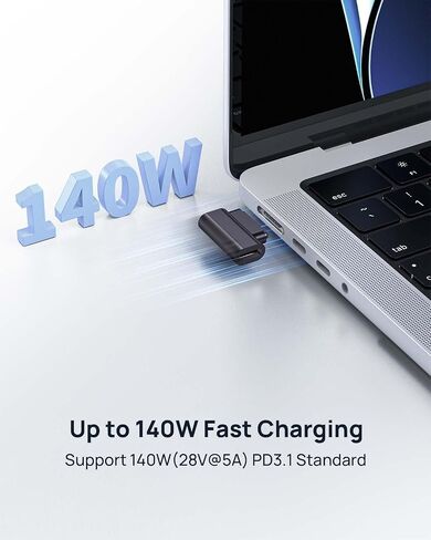 محول Lanhiem 140 وات PD للشحن السريع USB C إلى محول مغناطيسي 3، محول من النوع C إلى Mags 3 مع ضوء مؤشر LED لجهاز MacBook Pro 2024/2023/2021 (M1/M2/M3، 14/16 بوصة)، MacBook Air (M2/M3) )، فضة in Kuwait