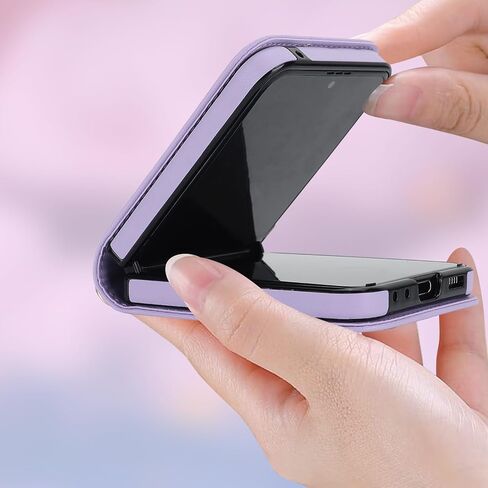 حافظة هاتف LBYZCASE لهاتف Z Flip 6 2024، حافظة محفظة لهاتف Samsung Galaxy Z Flip 6 مع جلد مدمج، حزام معصم، حقيبة يد لحمل الهاتف للنساء (بني) in Saudi Arabia
