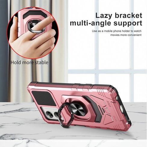 Ailiber Case for Boost Celero SC 5G, Celero 5G SC Screen Protector, Ring Kickstand for Magnetic Car Mount, Military Grade, Shockproof Protective Rugged Cell Phone Cover for Celero5G SC-Rose Gold in Kuwait