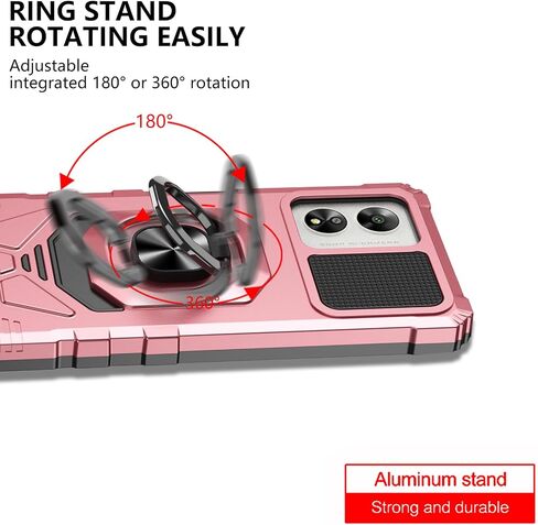 Ailiber Case for Boost Celero SC 5G, Celero 5G SC Screen Protector, Ring Kickstand for Magnetic Car Mount, Military Grade, Shockproof Protective Rugged Cell Phone Cover for Celero5G SC-Rose Gold in Kuwait