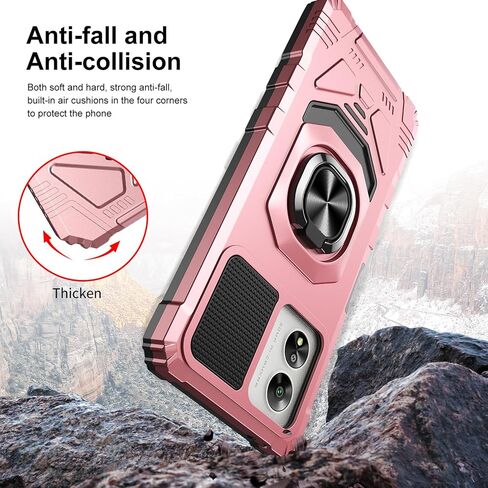 Ailiber Case for Boost Celero SC 5G, Celero 5G SC Screen Protector, Ring Kickstand for Magnetic Car Mount, Military Grade, Shockproof Protective Rugged Cell Phone Cover for Celero5G SC-Rose Gold in Kuwait
