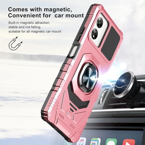 Ailiber Case for Boost Celero SC 5G, Celero 5G SC Screen Protector, Ring Kickstand for Magnetic Car Mount, Military Grade, Shockproof Protective Rugged Cell Phone Cover for Celero5G SC-Rose Gold in Kuwait