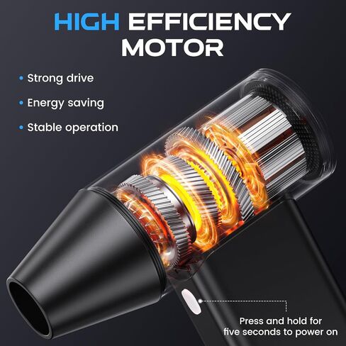 Electric Air Duster - 130000RPM Compressed Air Duster 3-Speed Adjustable Rechargeable Cordless Hair Dryer with in Saudi Arabia