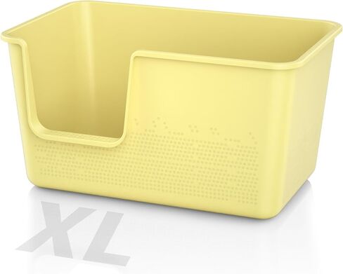 Cat Litter Box with High Sided,24.8" Lx11.4 Wx13.0 H,Extra Large Cat Litter Box for Big Cats,XL Jumbo Kitty Litter Box for Indoor Cats,Tool-Free Assembly (Grey) in Kuwait
