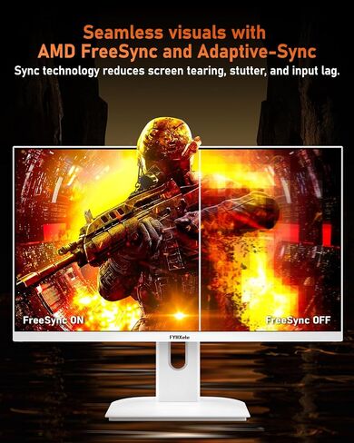 27 inch Gaming Monitor, 180Hz Computer Monitor FHD 1080P Fast IPS Panel Pc Monitor, sRGB100%,1ms, DisplayPort/HDMI/Eye Care/Wall Mount Compatible-White in Saudi Arabia