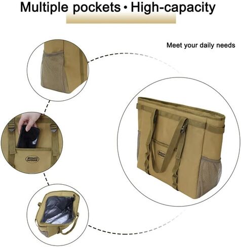 حقيبة تبريد تكتيكية احترافية قابلة للطي - طبقة مزدوجة مقاومة للتسرب معزولة مقاس 15.7 بوصة × 6 بوصة × 13.8 بوصة (الطول * العرض * الارتفاع) - مثالية للنزهة in Kuwait