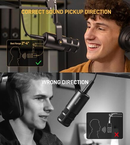 MAONO USB Dynamic Microphone, Podcast Recording Microphone with Gain Knob, Plug & Play, Metal Structure, Voice-Isolating Technology, Cardioid Studio PC Mic for Streaming, Vocal, Home Studio-PD100U in Kuwait