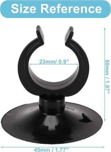Aquarium Suction Cup, Aquarium Sucker Clip, Suction Cups Airline Tubing Holder, Fish Tank Accessories for Aquarium Fish Tank, Black, 0.9" in Saudi Arabia