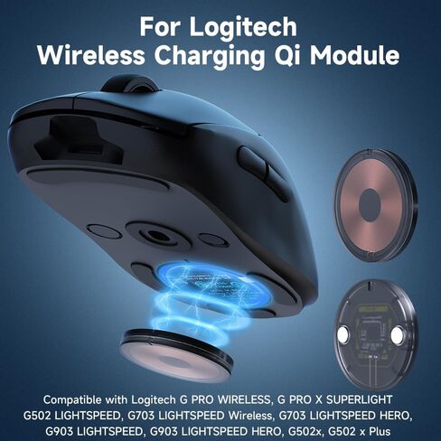 عملة شحن لاسلكية Qi لجهاز Logitech G502، G Pro X GPW، G903، G703، عملة شحن أصلية لماوس الألعاب البديلة، ملحقات شحن الماوس، مع شاحن in Saudi Arabia