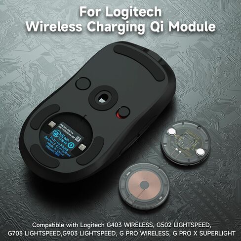 عملة شحن لاسلكية Qi لجهاز Logitech G502، G Pro X GPW، G903، G703، عملة شحن أصلية لماوس الألعاب البديلة، ملحقات شحن الماوس، مع شاحن in Saudi Arabia