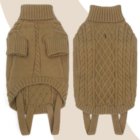 Dog Sweaters for Large Dogs, Dog Winter Sweater, Warm Cozy Sweater for Dog, Turtleneck Knitted Sweaters for Dogs, XXL Dog Sweater with Harness Hole and Legs (Grey 2XL) in Saudi Arabia
