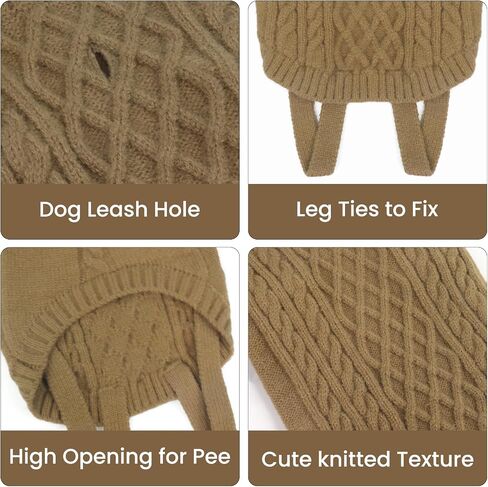 Dog Sweaters for Large Dogs, Dog Winter Sweater, Warm Cozy Sweater for Dog, Turtleneck Knitted Sweaters for Dogs, XXL Dog Sweater with Harness Hole and Legs (Grey 2XL) in Saudi Arabia