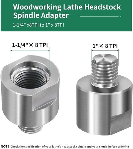 Lathe Headstock Spindle Adapter,Converts 1-1/4" x 8TPI to 1-1/2" x 8TPI for Woodworking Lathe in Saudi Arabia