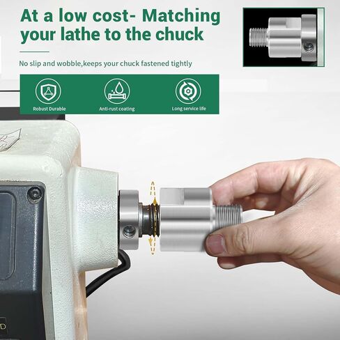 Lathe Headstock Spindle Adapter,Converts 1-1/4" x 8TPI to 1-1/2" x 8TPI for Woodworking Lathe in Saudi Arabia