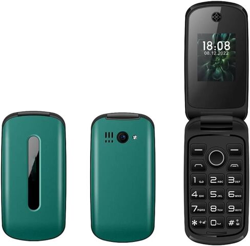 ASHATA F4 Senior Flip Phone, 2G SOS Big Mobile Phone with Powerful Flashlight, 1.77 Screen, Dual SIM, High Volume, Basic Cell Phone for Elderly, 1200mAh Battery, Easy to Use (US) in Saudi Arabia