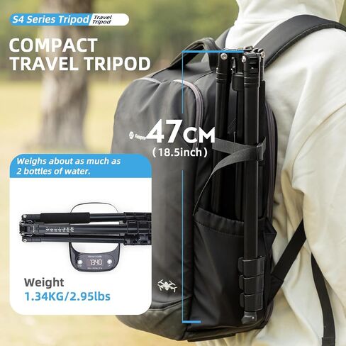 Fotopro 78" Camera Tripod, Aluminum Compact Travel Tripod and Monopod with 360° Fluid Head Quick Release Plate, Professional Video Tripod for DSLR, Load up 6.6lbs in Saudi Arabia