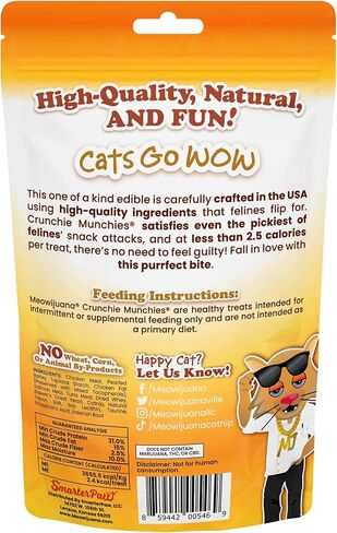 Meowijuana Knock N' Nibble Winter Buddy & Seafood Treat Bundle | Crunchie Munchie Catnip Treats | Refillable Treat Dispensing Toy | Interactive Puzzle Toy for Felines in Saudi Arabia