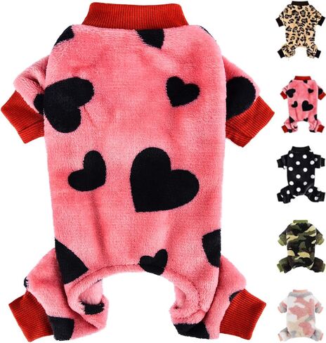 Dog Sweater Dog Pajamas for Small Dogs Girl Boy Super Soft Warm Small Dog Sweater Pjs Cute Pet Clothes Dog Sweaters Jumpsuits Plush Puppy Onesie Outfits for Chihuahua Yorkie in Saudi Arabia