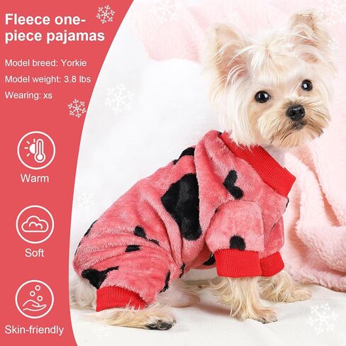 Dog Sweater Dog Pajamas for Small Dogs Girl Boy Super Soft Warm Small Dog Sweater Pjs Cute Pet Clothes Dog Sweaters Jumpsuits Plush Puppy Onesie Outfits for Chihuahua Yorkie in Saudi Arabia