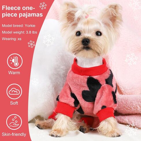 Dog Sweater Dog Pajamas for Small Dogs Girl Boy Super Soft Warm Small Dog Sweater Pjs Cute Pet Clothes Dog Sweaters Jumpsuits Plush Puppy Onesie Outfits for Chihuahua Yorkie in Saudi Arabia