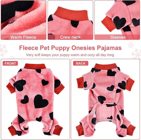 Dog Sweater Dog Pajamas for Small Dogs Girl Boy Super Soft Warm Small Dog Sweater Pjs Cute Pet Clothes Dog Sweaters Jumpsuits Plush Puppy Onesie Outfits for Chihuahua Yorkie in Saudi Arabia