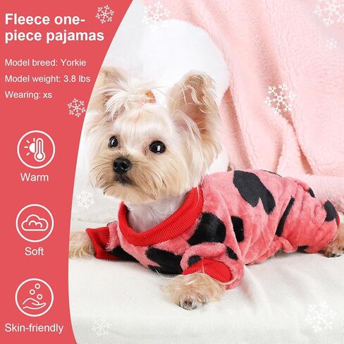 Dog Sweater Dog Pajamas for Small Dogs Girl Boy Super Soft Warm Small Dog Sweater Pjs Cute Pet Clothes Dog Sweaters Jumpsuits Plush Puppy Onesie Outfits for Chihuahua Yorkie in Saudi Arabia
